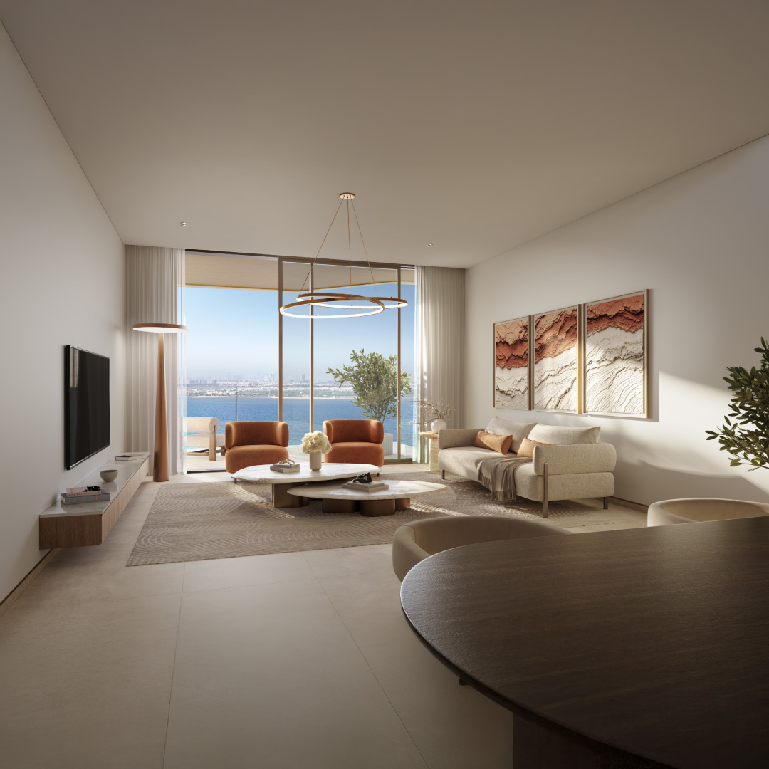Bashayer apartment living room with sea view