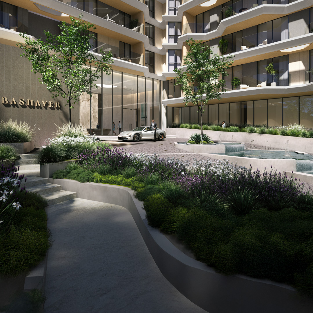 Bashayer Residences entrance courtyard