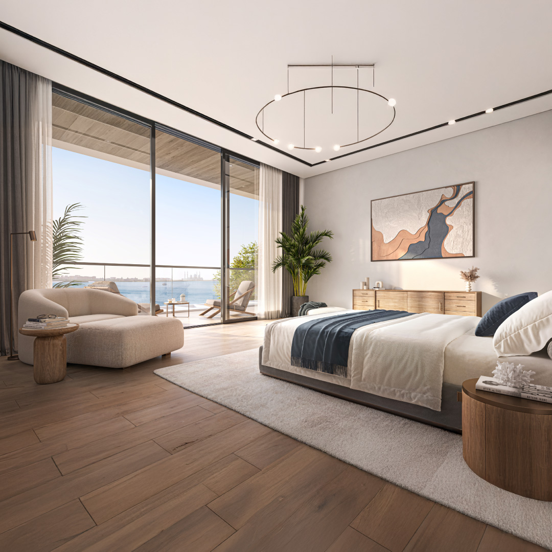 Bashayer villa master bedroom with sea view