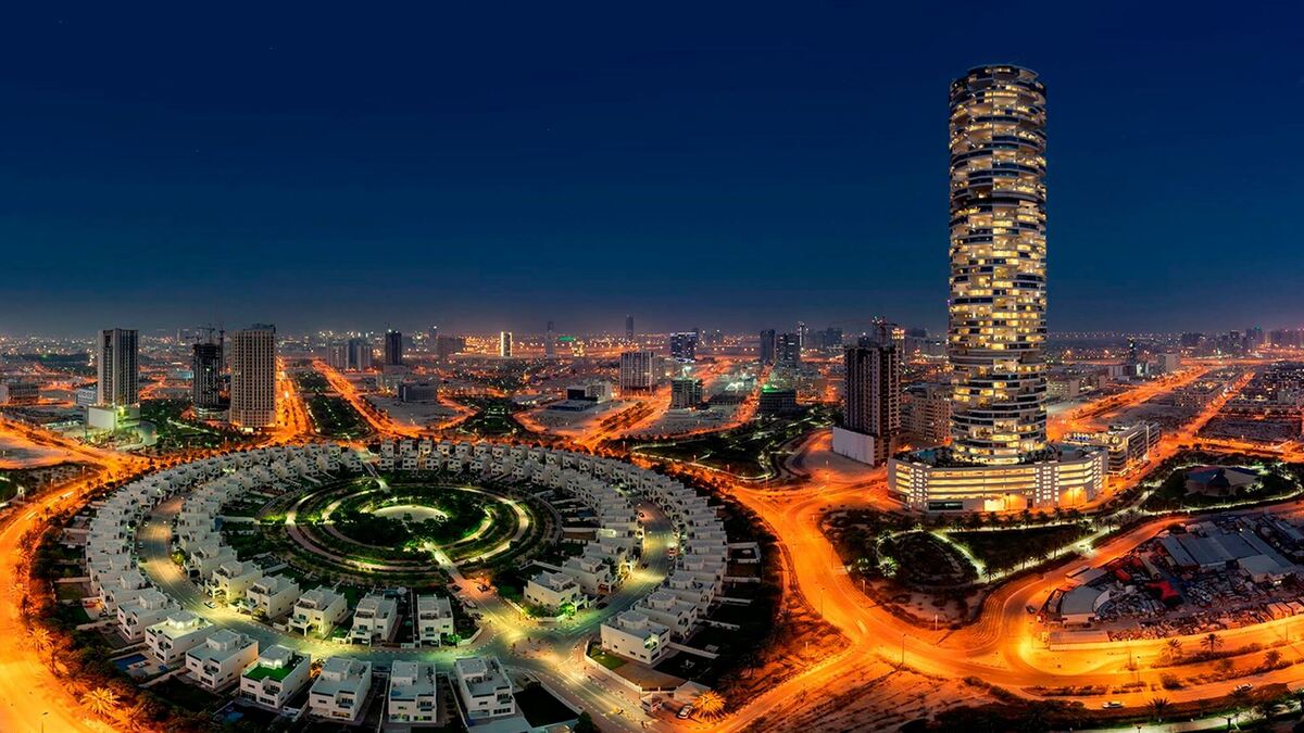 Jumeirah Village Circle Dubai aerial view